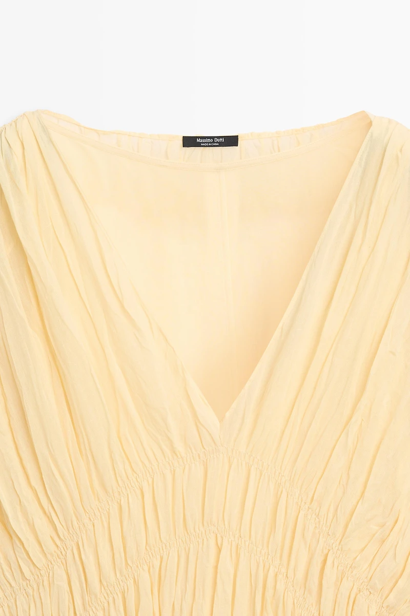 Flowing gathered midi dress