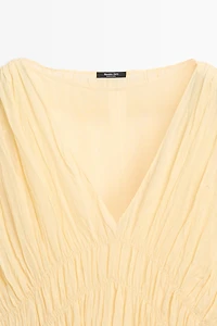 Flowing gathered midi dress