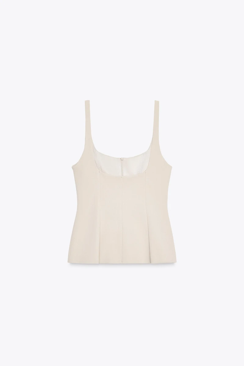 ZIPPER PEPLUM TOP
