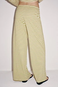 STRIPED COTTON AND LINEN PANTS