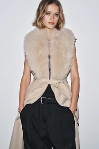 ZW COLLECTION FAUX FUR COLLAR VEST