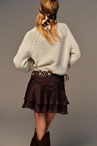 BELTED RUFFLE SKORT