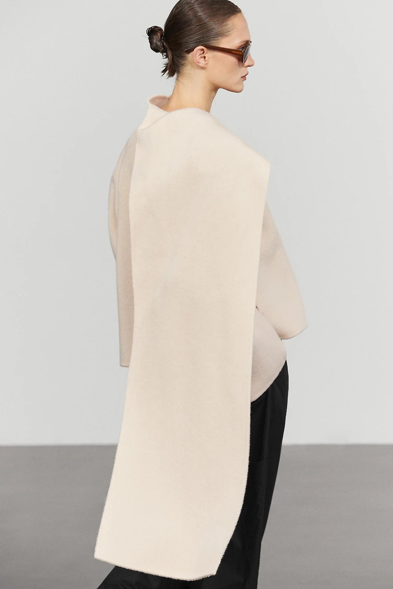 Short coat with scarf detail