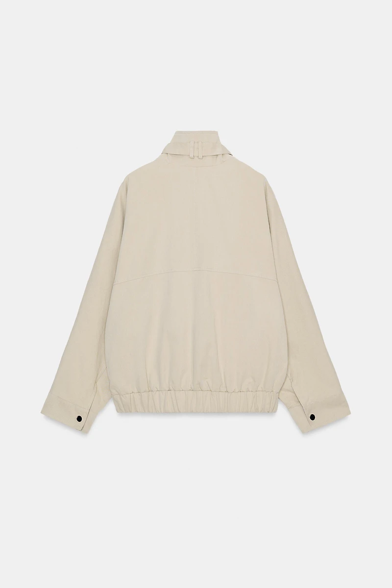OVERSIZED HIGH-COLLAR BOMBER JACKET