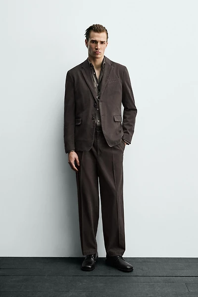 WASHED EFFECT SUIT PANTS