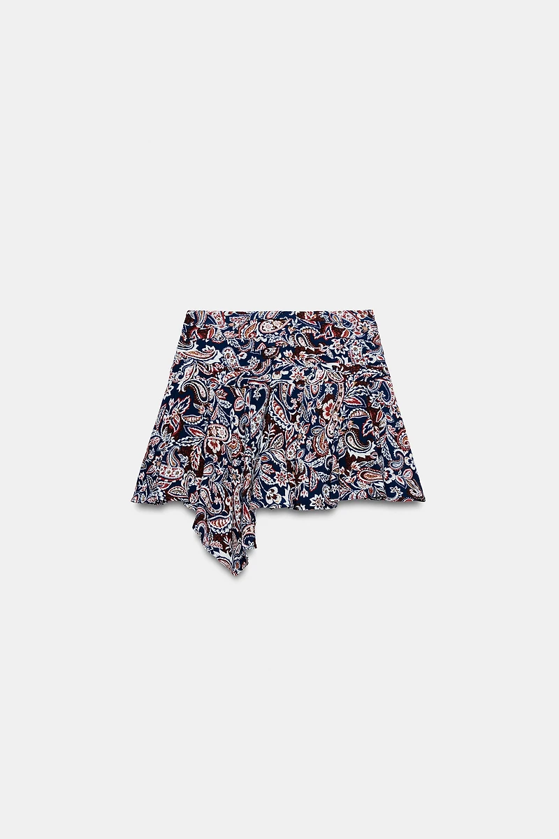 ASYMMETRIC PRINTED SKORT