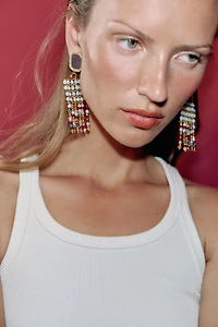 MIRROR CROCHET BEAD EARRINGS