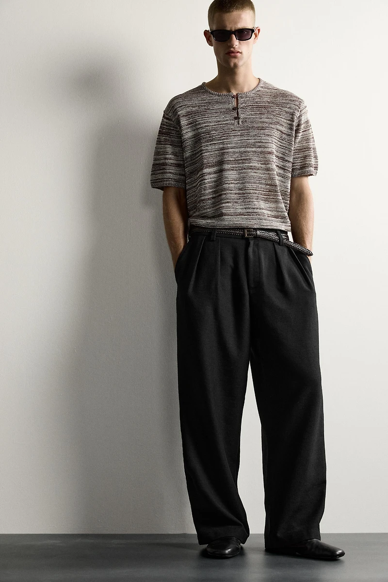 KNIT HENLEY SHIRT