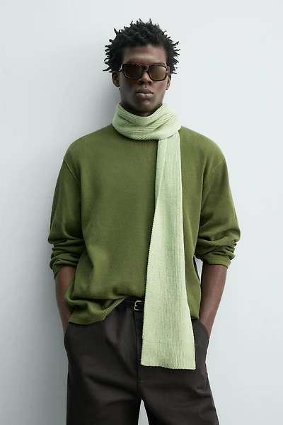 COTTON BLEND KNIT SCARF