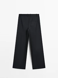 Pantalon plissé 100 % laine extra-fine