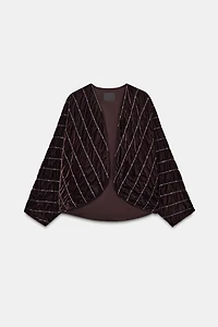 BEADED QUILTED VELVET KIMONO