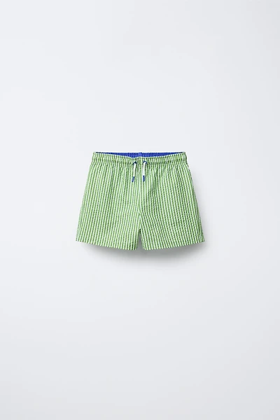 6-14 YEARS/ SEERSUCKER SWIM SHORTS
