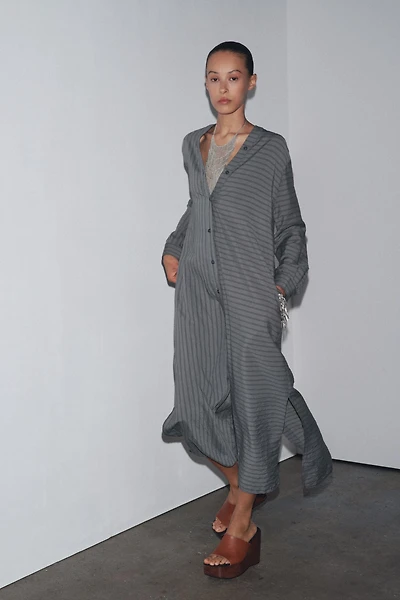 STRIPED SHIRT DRESS ZW COLLECTION