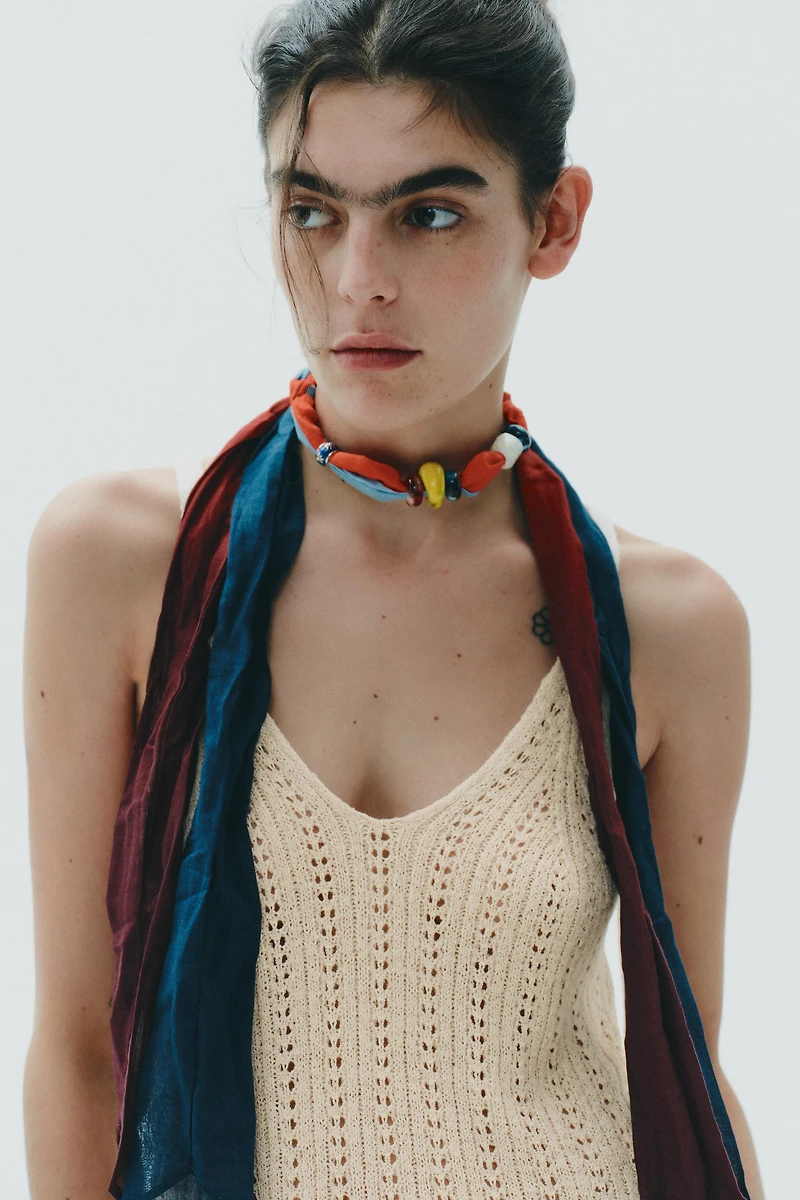 COTTON BEAD SCARF