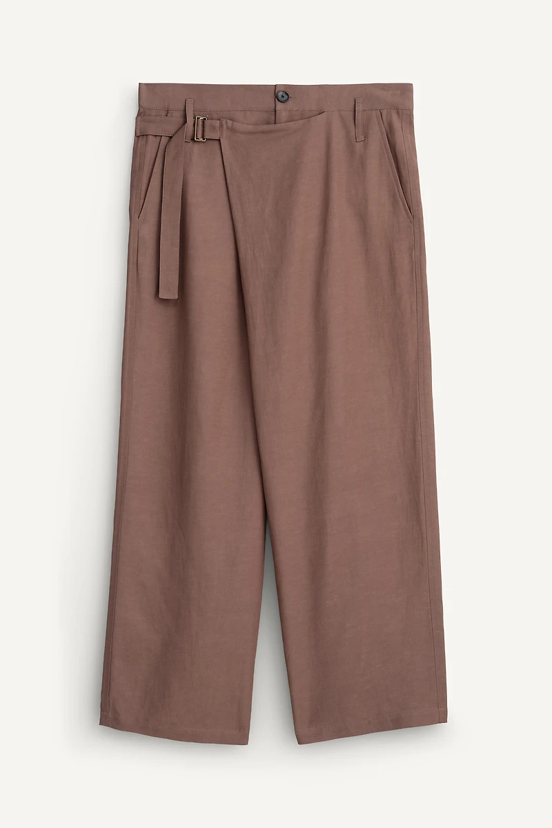 RELAXED FIT WRAP PANTS