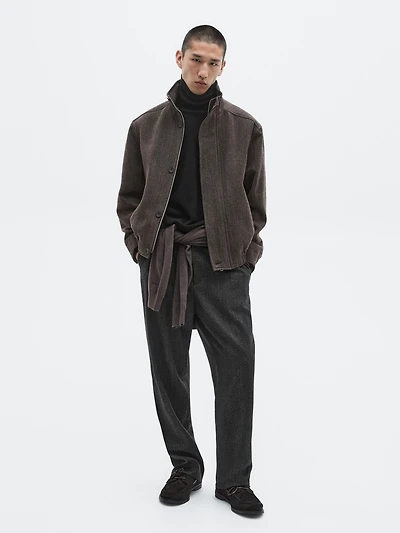 Wool blend herringbone bomber jacket - LIMITED