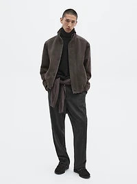 Wool blend herringbone bomber jacket - LIMITED