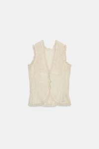 LACE SHIRT WITH COVERED BUTTONS