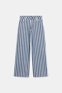 ZW COLLECTION MID-RISE STRIPED LOOSE FIT JEANS