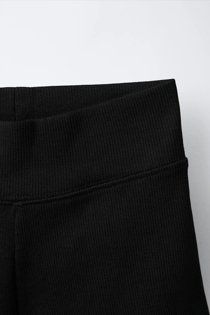 SHORT RIBBED LEGGINGS