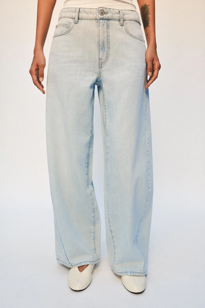 ZW COLLECTION LOOSE BARREL MID-RISE JEANS