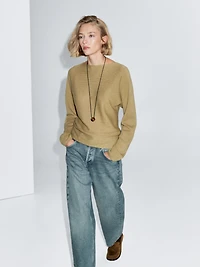 Boat neck knit sweater