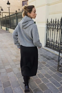 DRAWSTRING KNIT HOODIE JACKET
