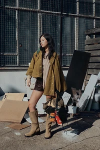 WAXED CAPE JACKET