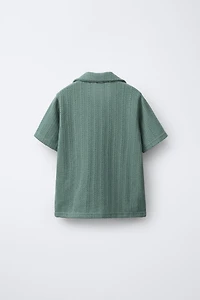 CUT KNIT SPREAD COLLAR SHIRT