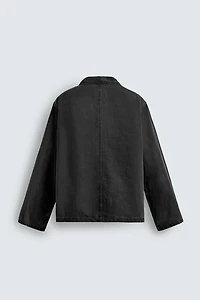 SURCHEMISE DÉLAVÉE EN COTON ET LIN