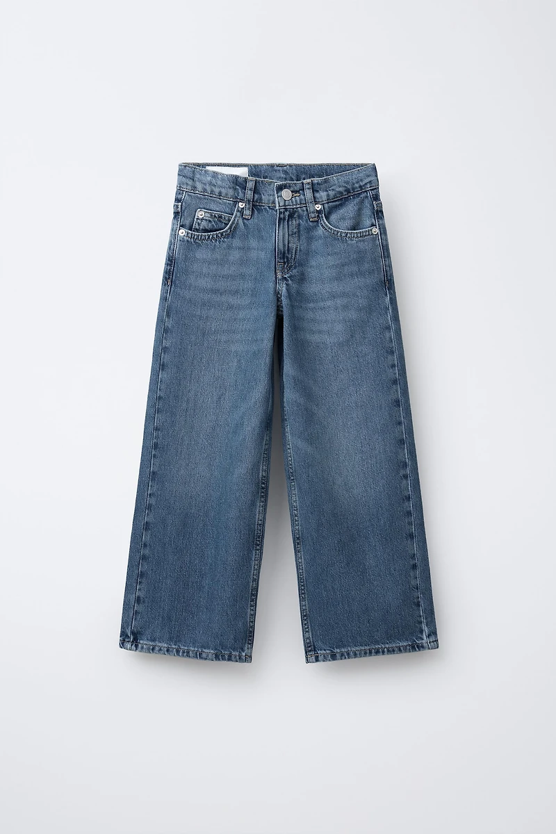 WIDE LEG JEANS WITH ANIMAL PRINT PATCHES