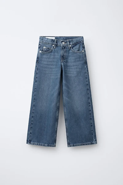 WIDE LEG JEANS WITH ANIMAL PRINT PATCHES