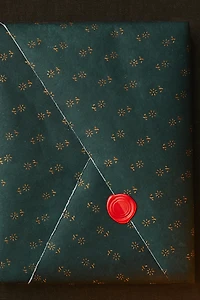 PAPIER CADEAU FLEURS PAILLETTÉES NOËL