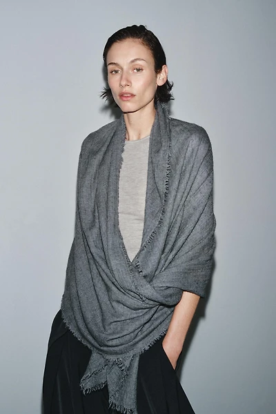 FOULARD EFFRANGÉ AVEC LAINE