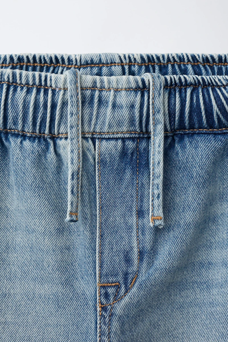 BARREL-FIT DENIM SHORTS