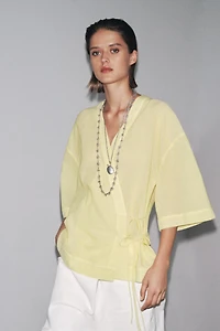 STRIPED KIMONO WITH TIES ZW COLLECTION