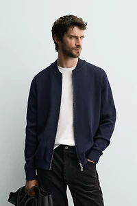 GILET EN MAILLE MÉLANGE COTON