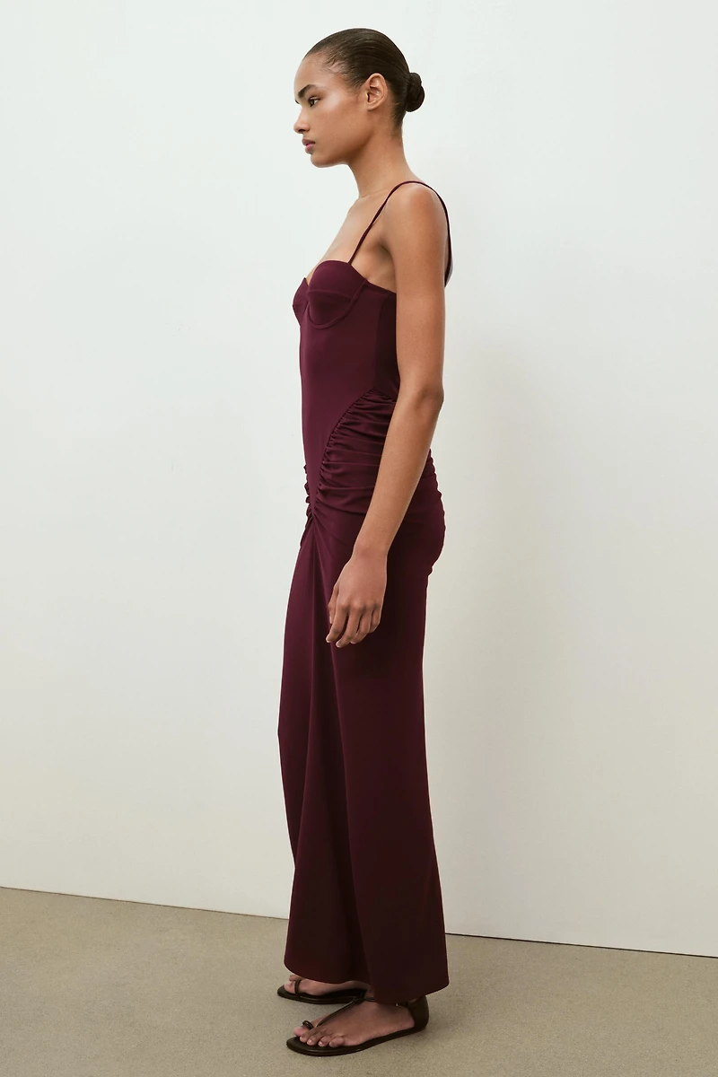 DRAPED BUSTIER DRESS
