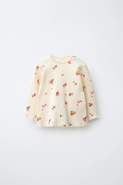 T-SHIRT CANNELÉ À IMPRIMÉ FRUITS