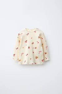 T-SHIRT CANNELÉ À IMPRIMÉ FRUITS