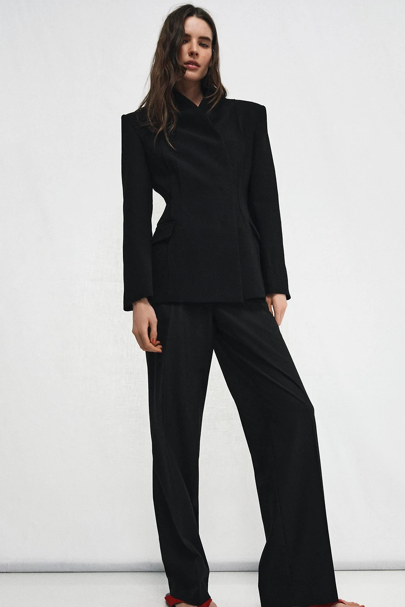 ZW COLLECTION LOW-RISE STRAIGHT PANTS