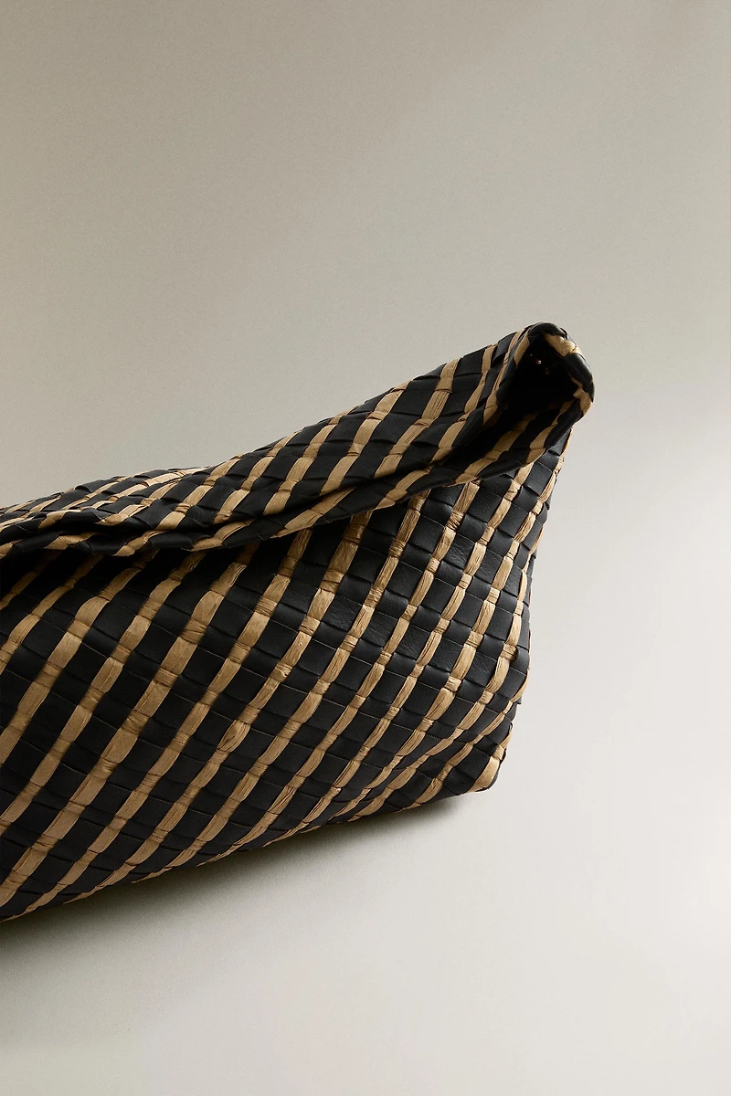 WOVEN LEATHER CLUTCH