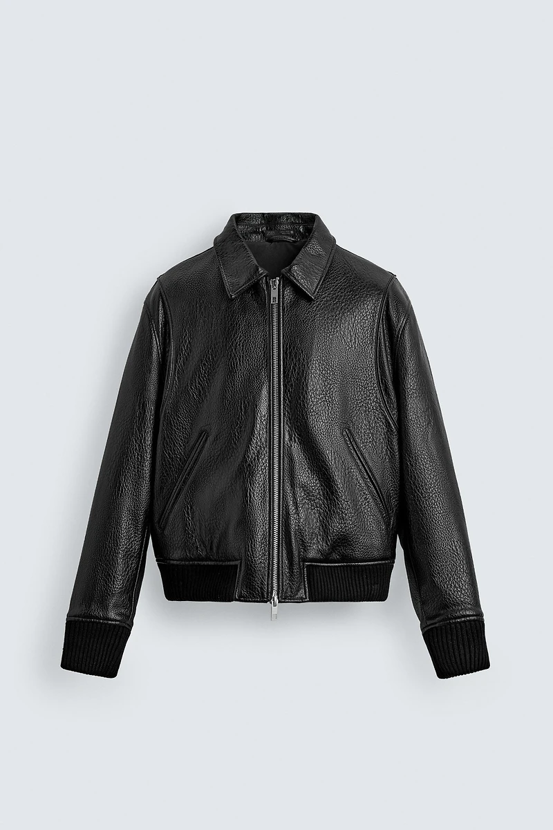 FAUX LEATHER PUFFER JACKET