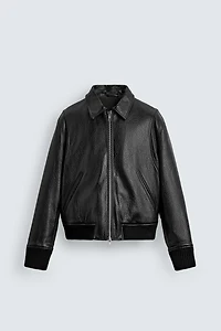 FAUX LEATHER PUFFER JACKET