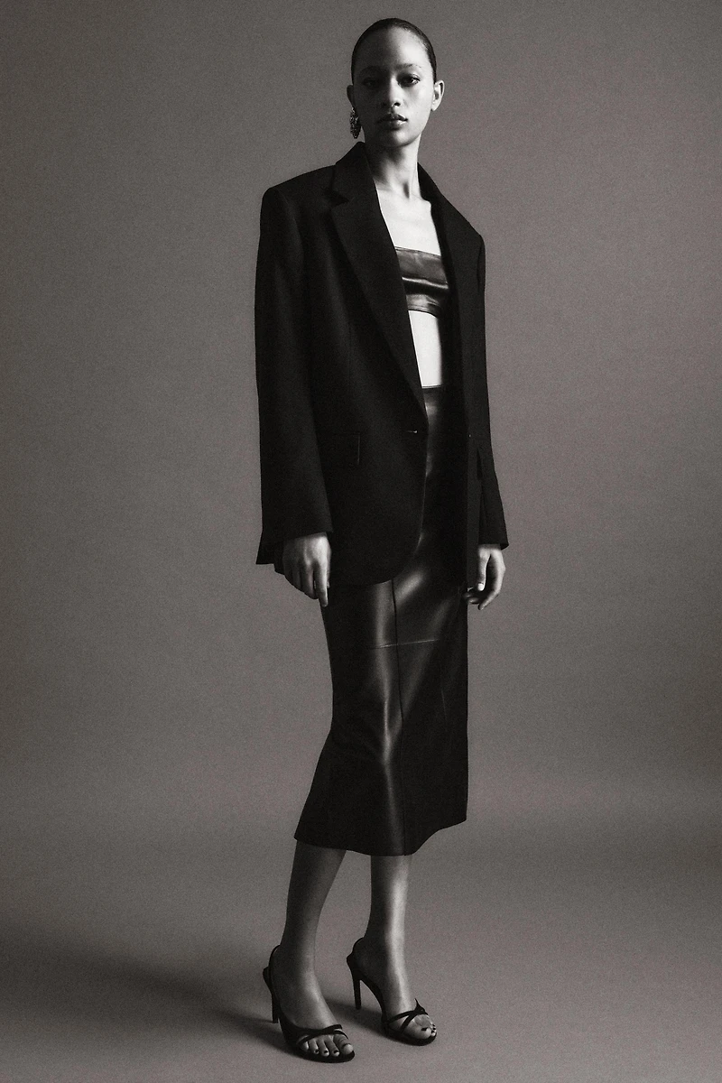 100% LEATHER SKIRT ZW COLLECTION LIMITED EDITION