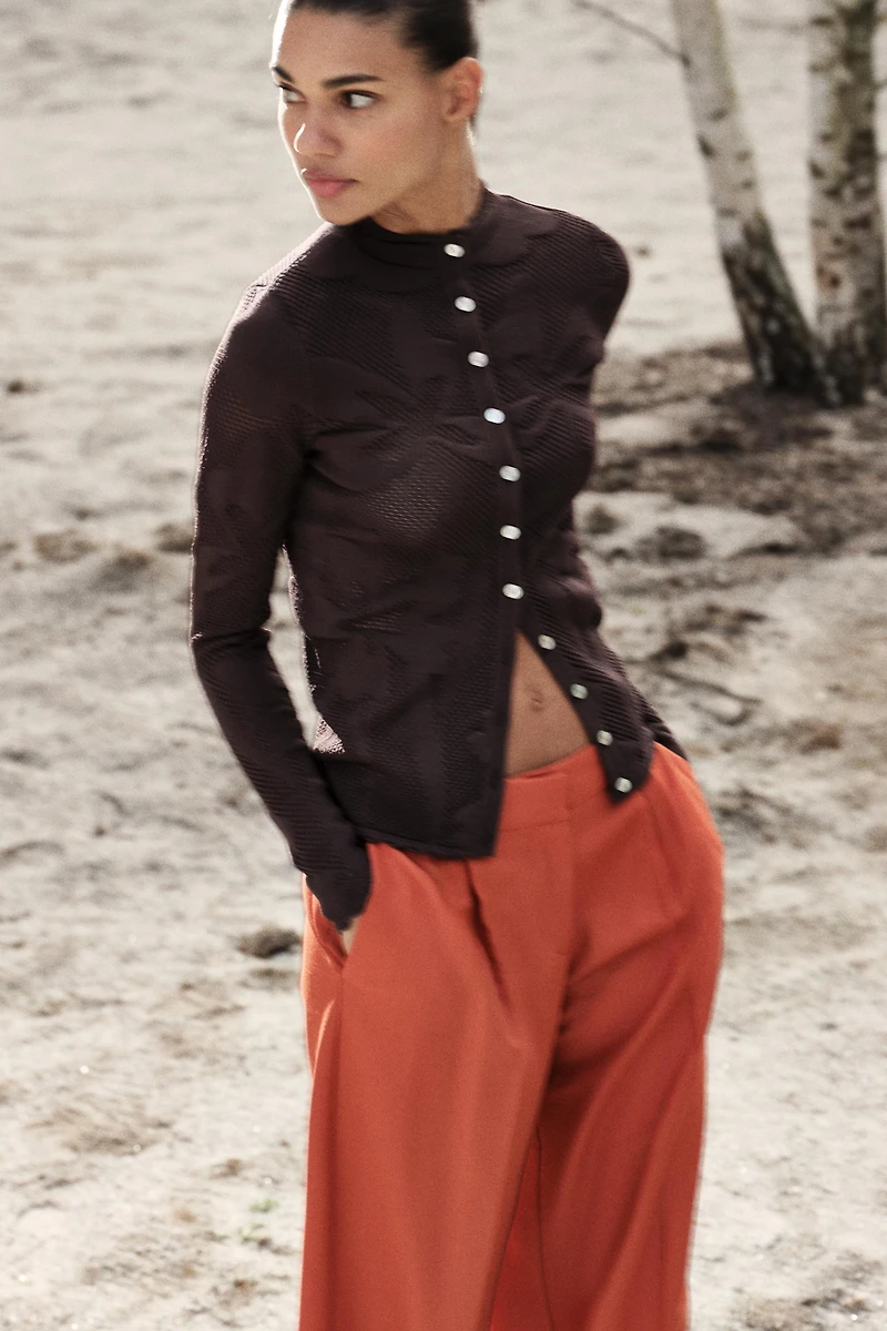 JACQUARD KNIT CARDIGAN