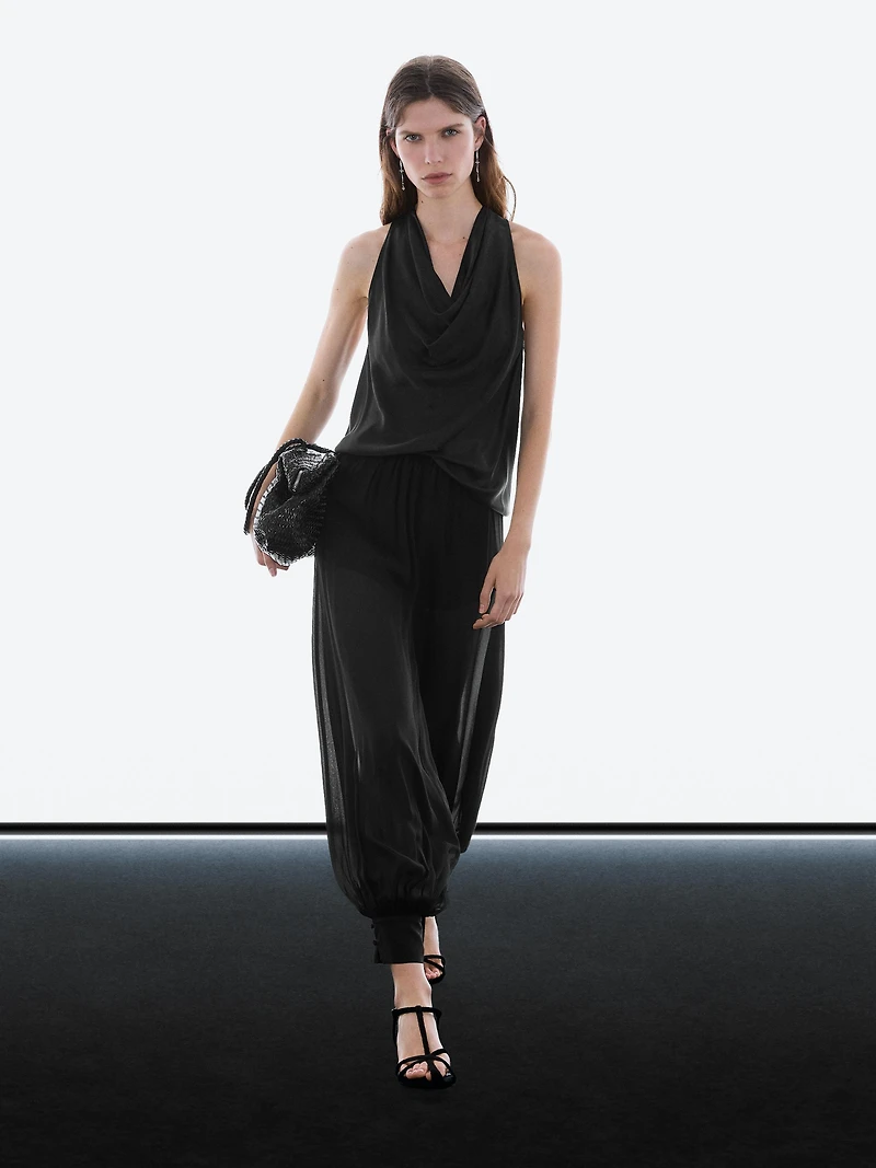 Sarouel trousers with button details