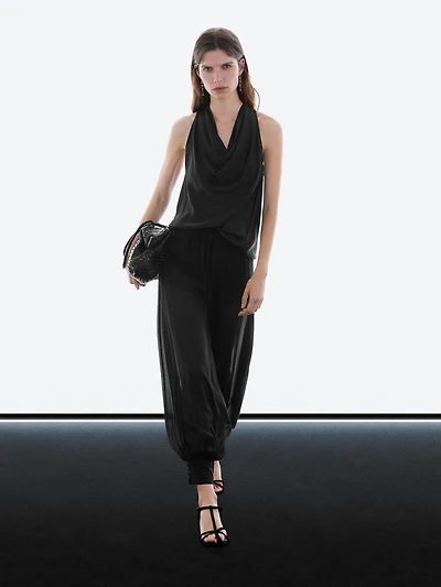 Sarouel trousers with button details