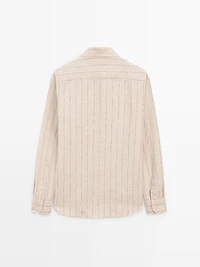 Regular fit striped linen shirt