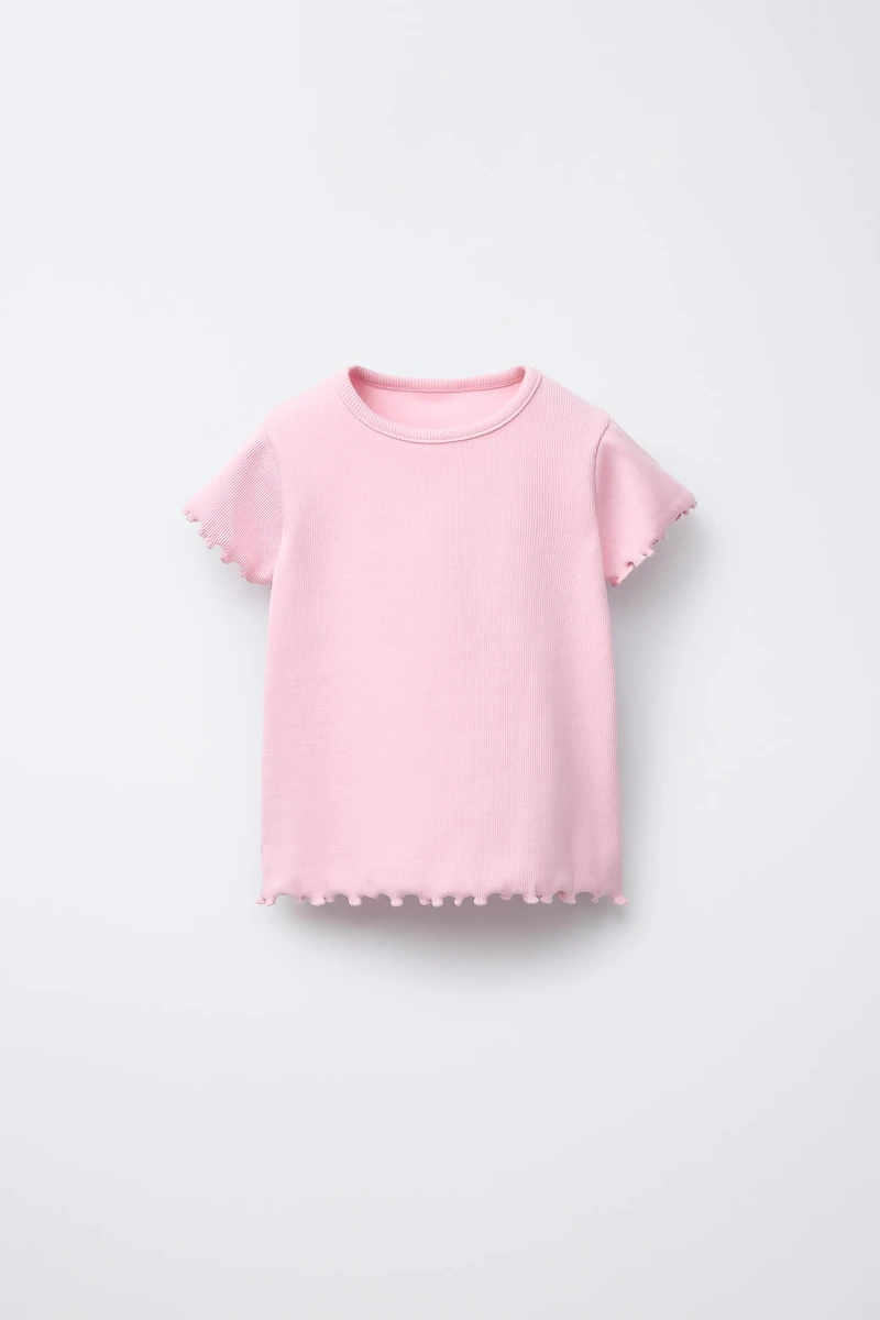 TWO-PACK OF RIBBED FLORAL T-SHIRTS